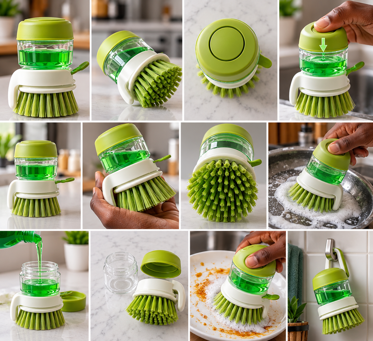 Brosse de vaisselle avec reservoir