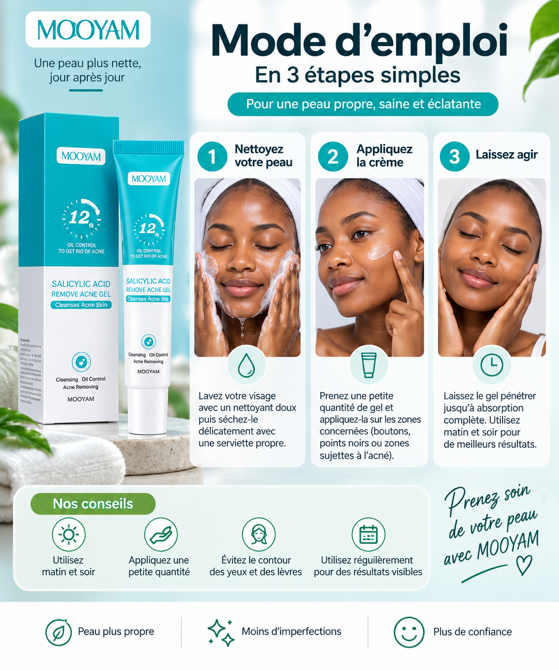 Gel de traitement Anti-Acné, Anti-Taches & Imperfections